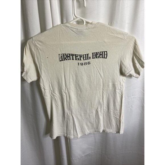 Vintage 1985 Grateful Dead Mens T Shirt Skeleton On Raft In Pool On TV Hanes XL - Picture 8 of 13